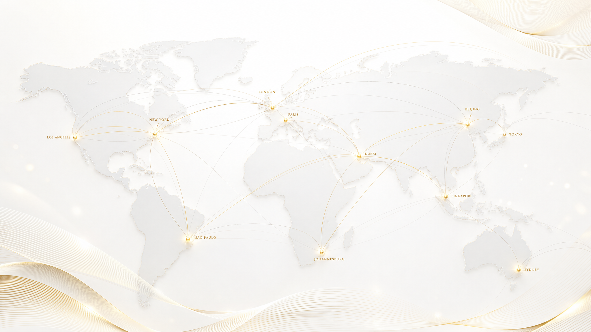 Mapa mundial de conexiones internacionales de negocios